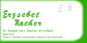 erzsebet macher business card
