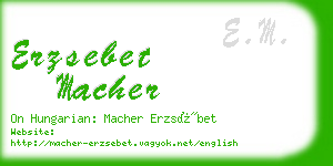 erzsebet macher business card